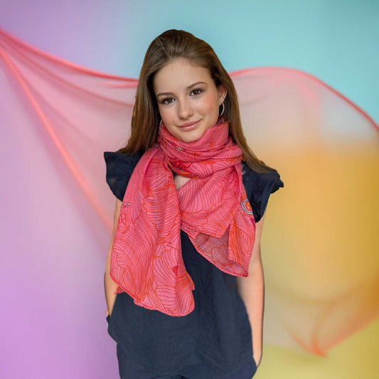 Leichter Sommerschal, 100% Kaschmir, Sonderedition “Safe the 🐝 “ pink