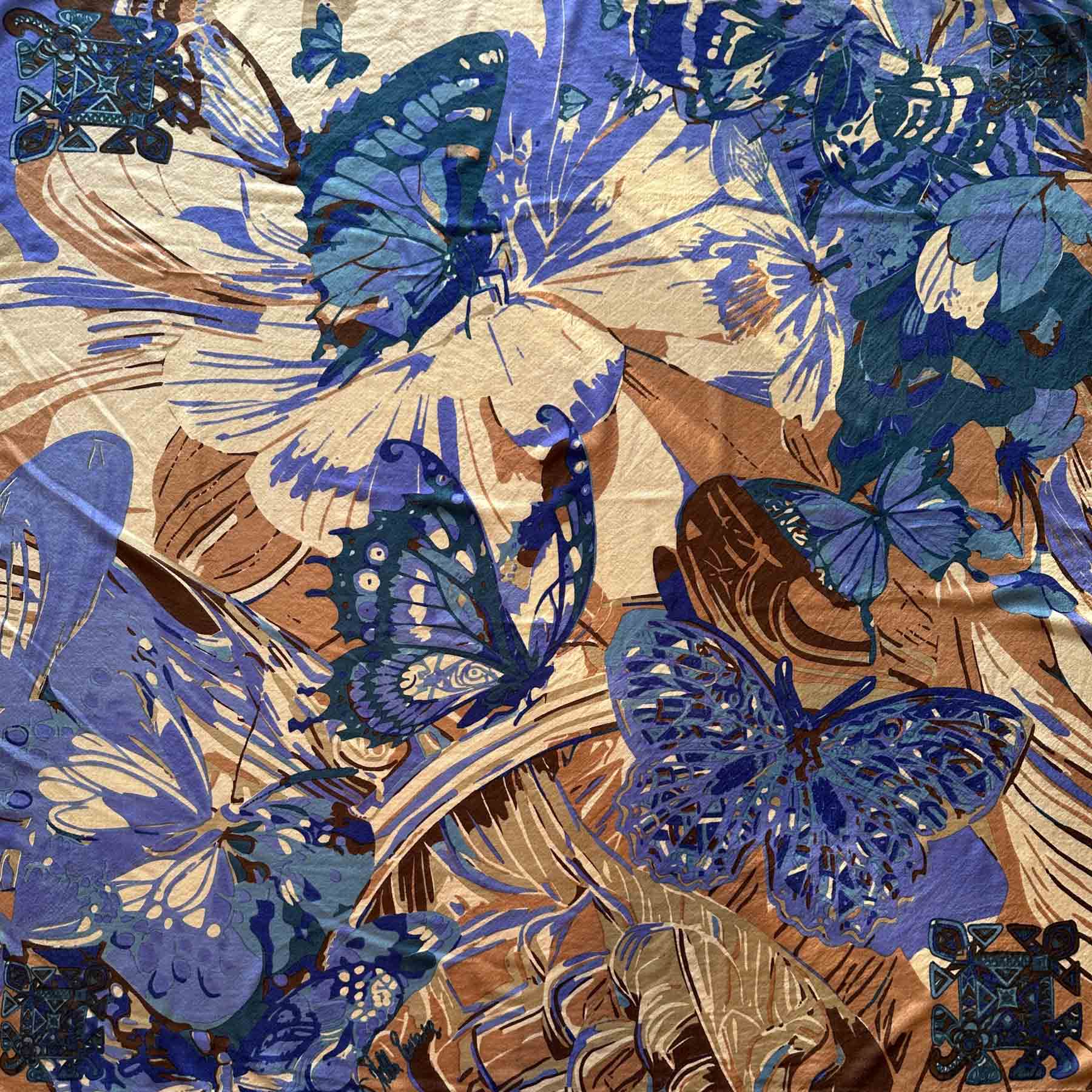 METHAMORPHOSE Kaschmir Carre Tuch in den Farben Mocca Mousse, Toffe, Beige, Braun, Blau, Ltd 5