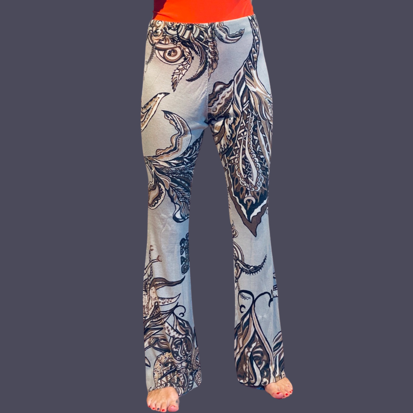 Hose SOUL LEAVES Feinstrick Kaschmir mit Schlag, greige, Limited 5 St.