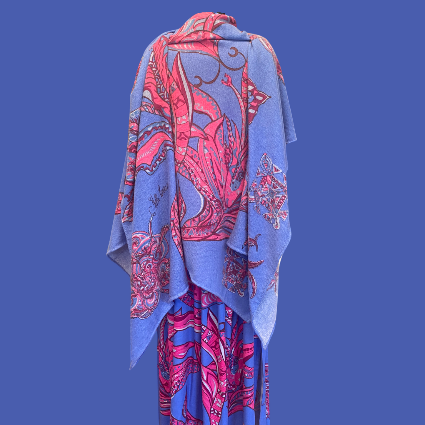 SOUL FLOWERS Maxi-Rock, blau & pink, Unikat