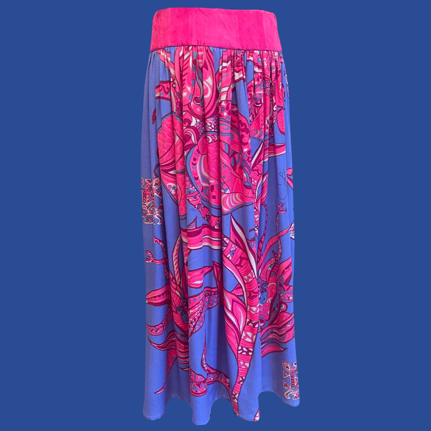 SOUL FLOWERS Maxi-Rock, blau & pink, Unikat