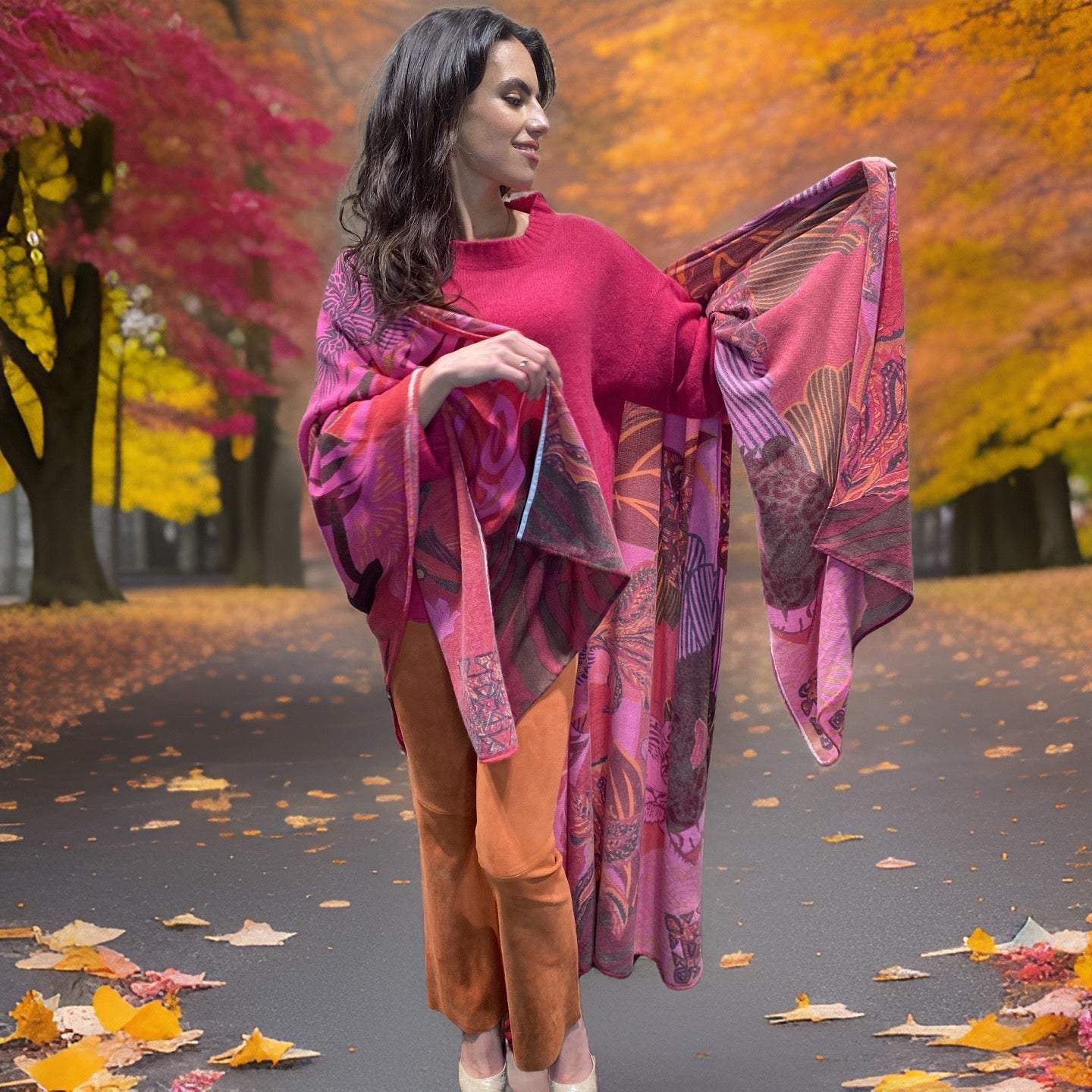 Lederhose mit Schlag, Stretch-Lammleder, Zimt, Maßkonfektion, waschbar