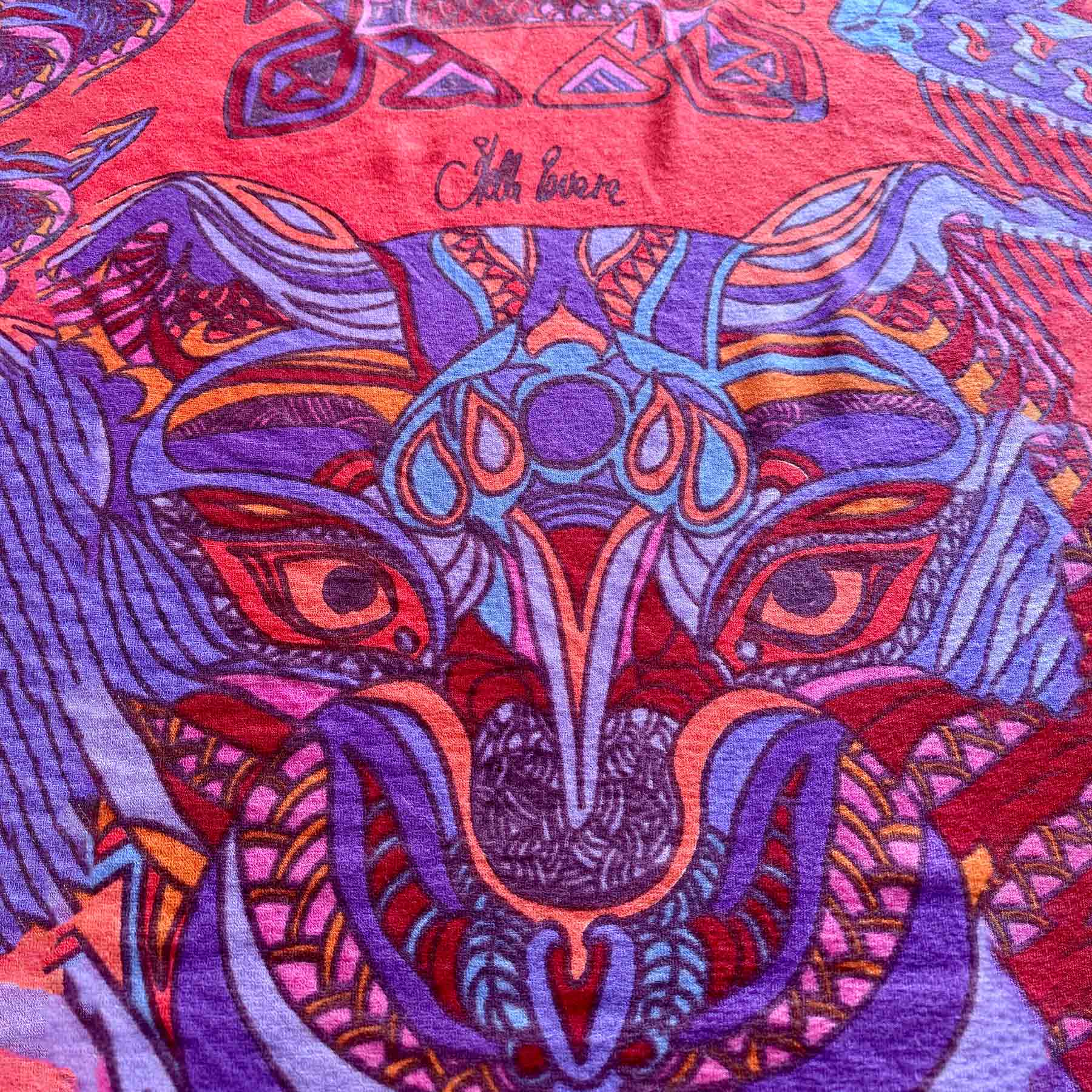 WILD LIFE Kaschmir Carre Tuch, rouge & burgund & lila, limitiert 3/