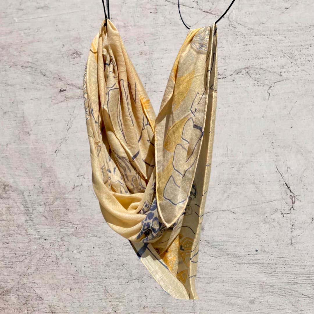 Kaschmir XL Schal 140x200 cm, federleicht Unikat Motiv Tiger LOVE POND