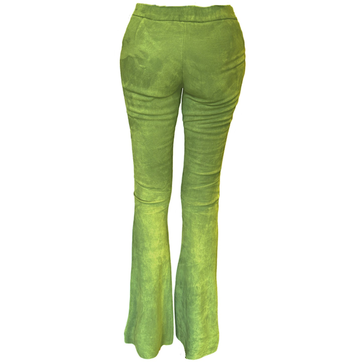 Lederhose mit Schlag aus Stretch-Lammleder, green, Maßkonfektion