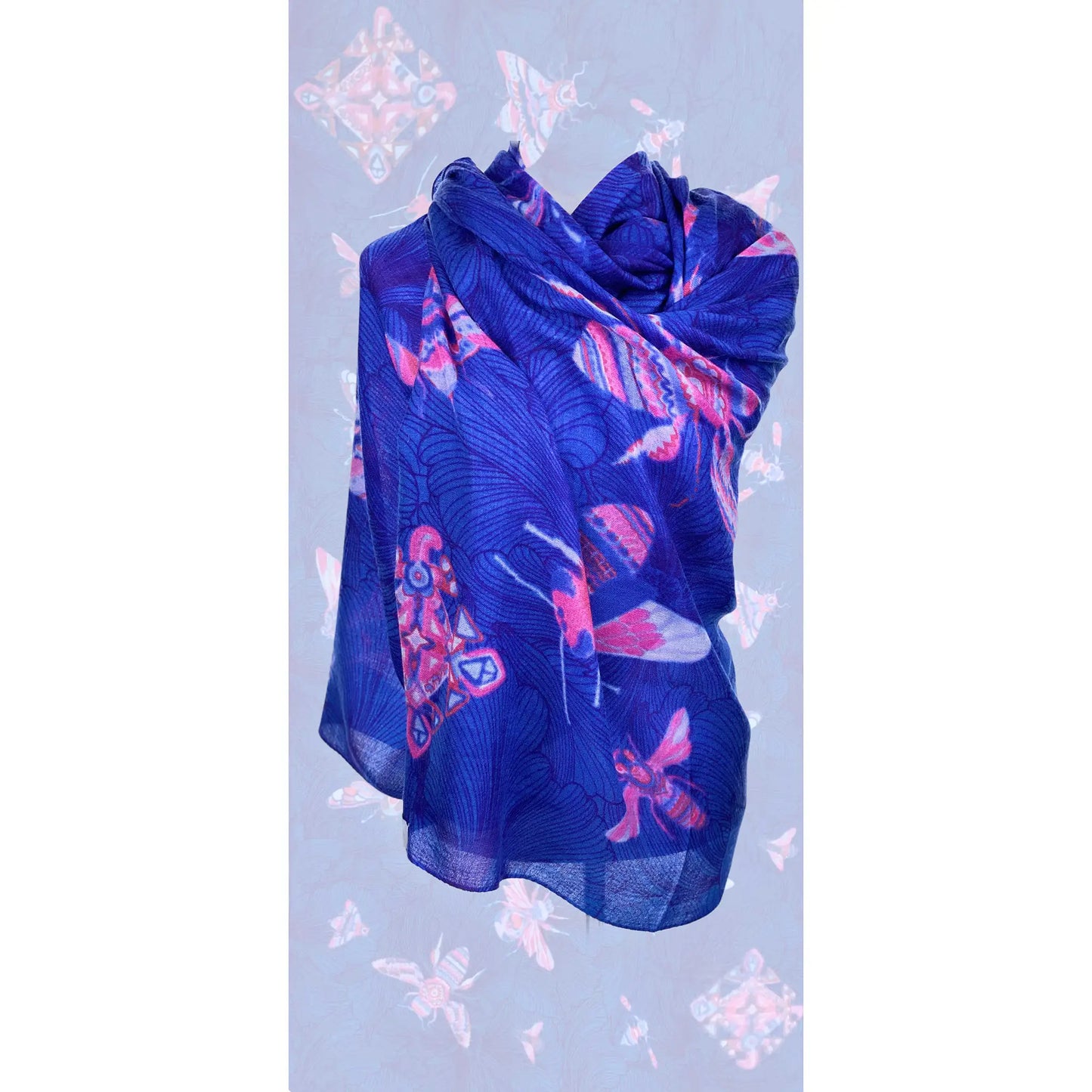 Leichter Sommerschal aus 100% Kaschmir. Sonderedition zum Jahr der Bienen “Safe the 🐝 “