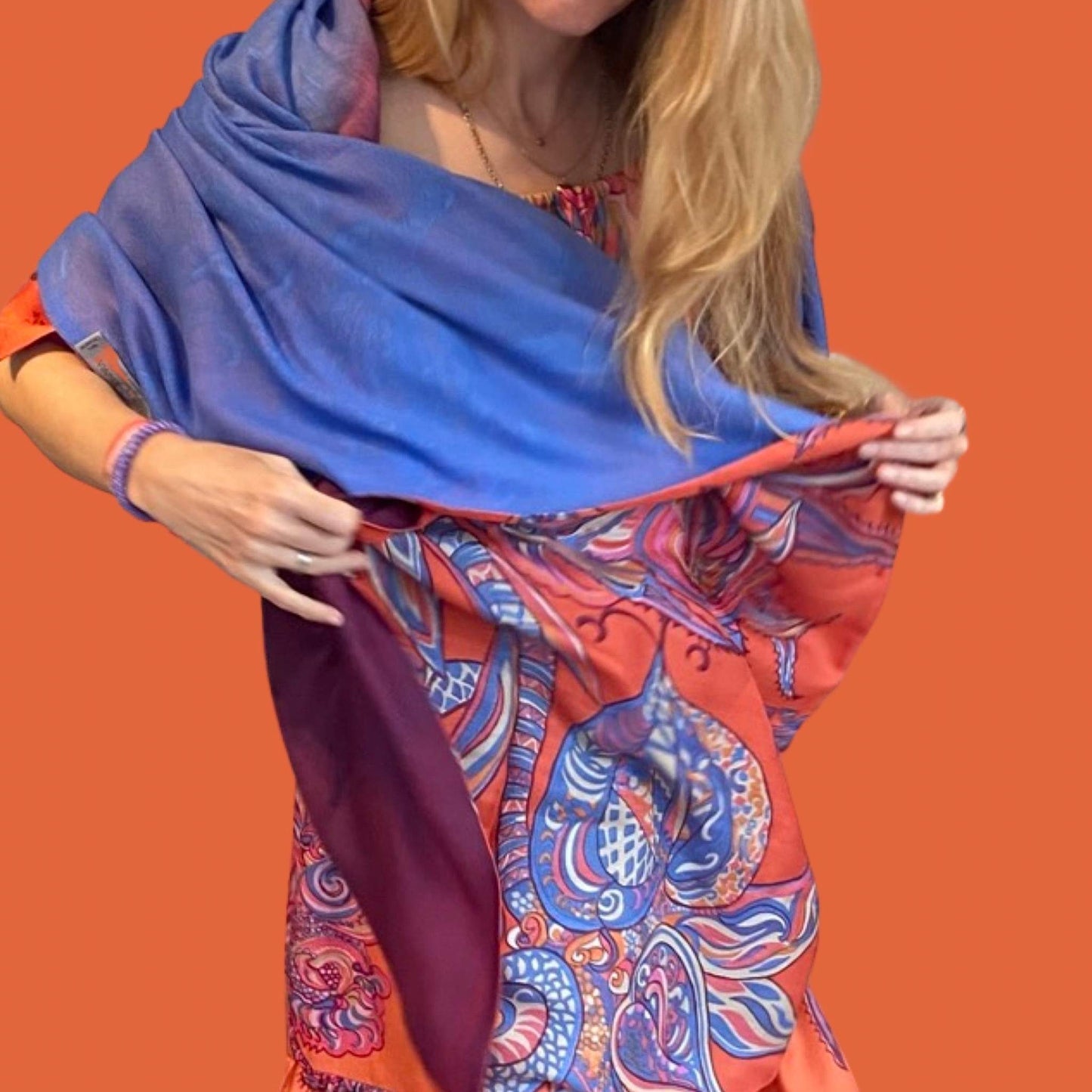 Tuch BONDED IN GARDEN EDEN, Kaschmir & Seide, Carré, LIMITED EDITION 2