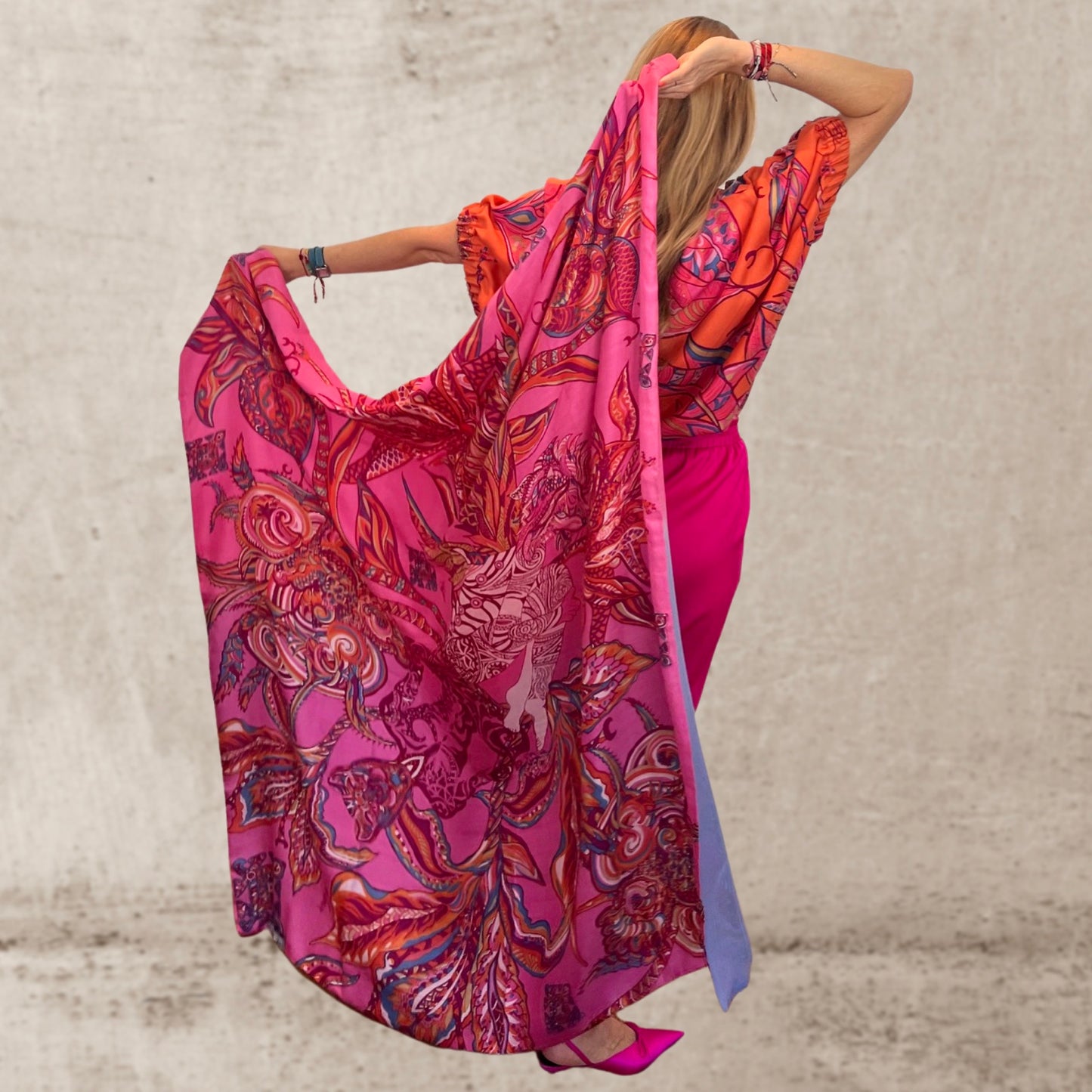 “BONDED IN GARDEN EDEN “- LIMITED EDITION #2 of 2 pieces - cashmere & silk, double face