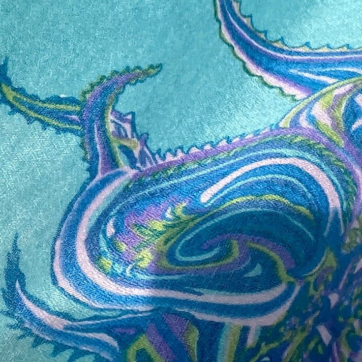 Schal SOUL FLOWERS, 100% Baby Kaschmir, 220 x 120, Türkis, Limitiert 5