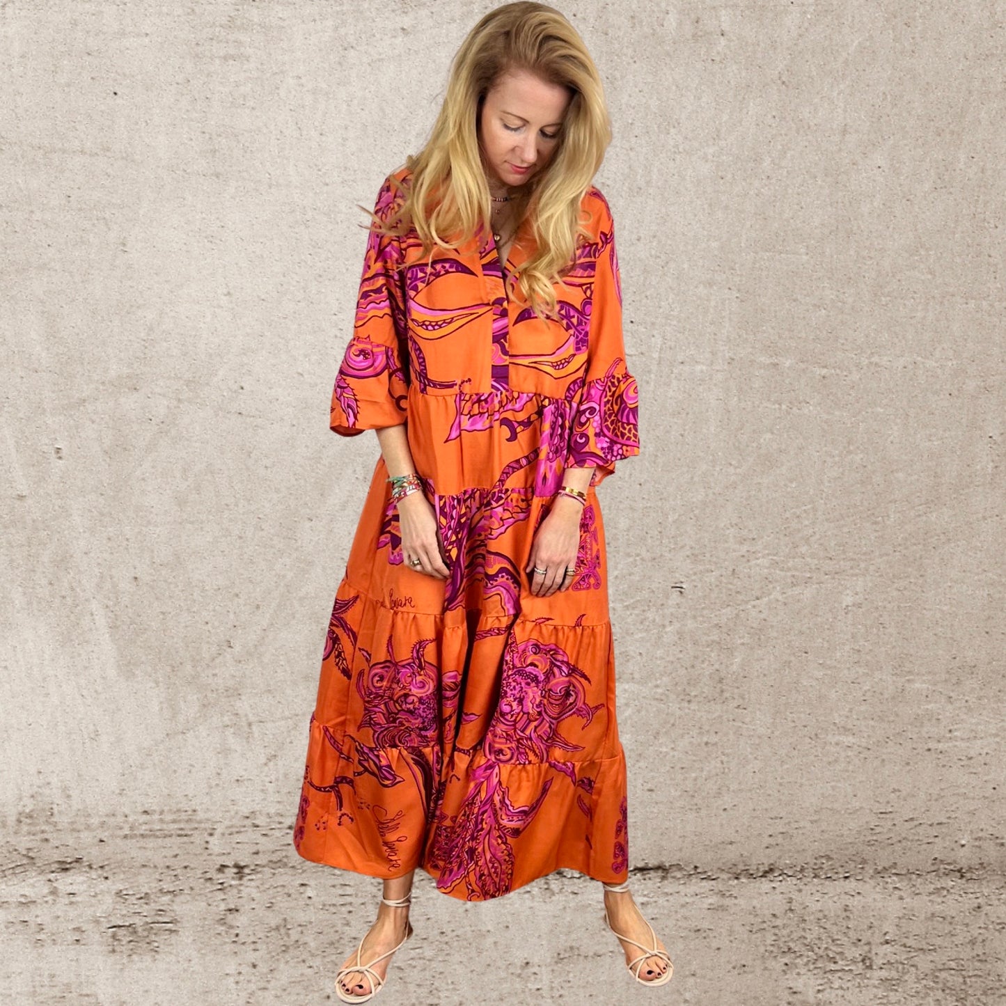 Maxi Kleid - Unikat - Seide - SOUL FLOWERS