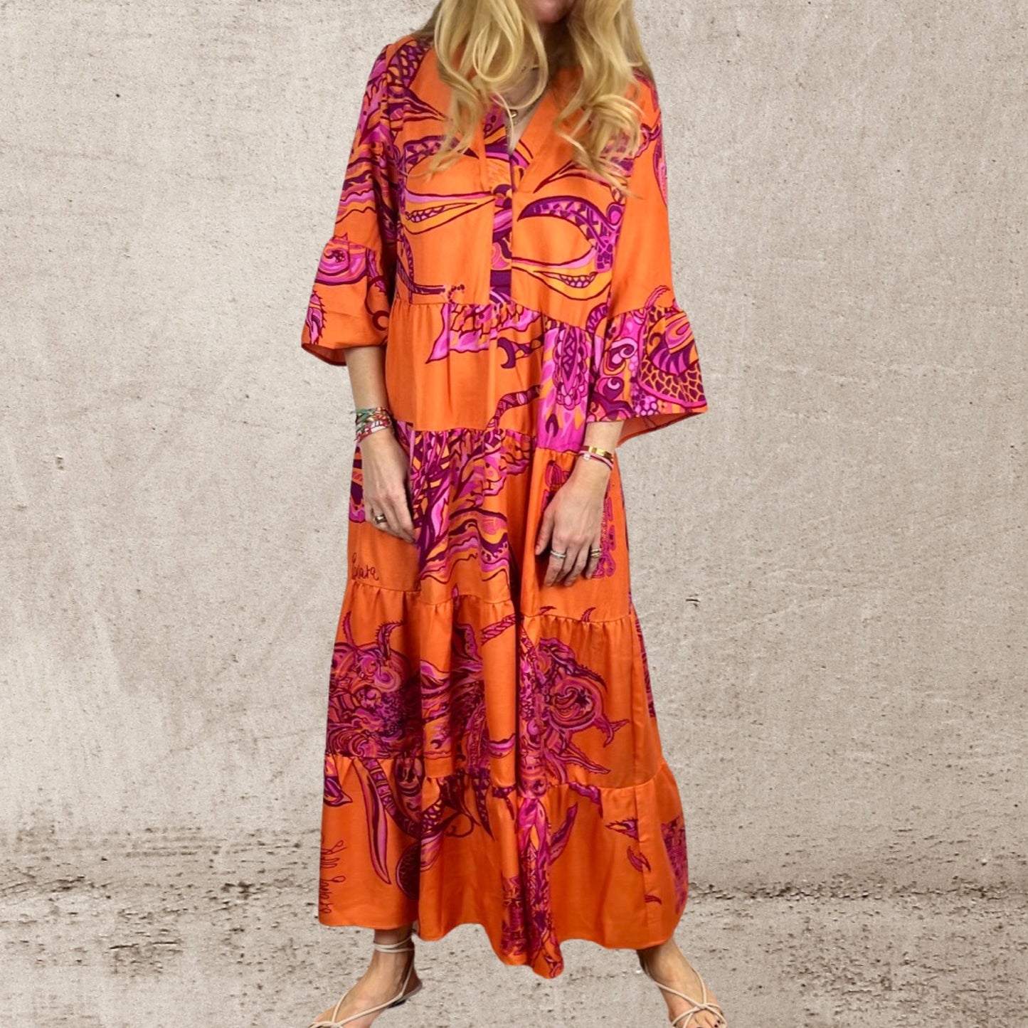 Maxi Kleid - Unikat - Seide - SOUL FLOWERS