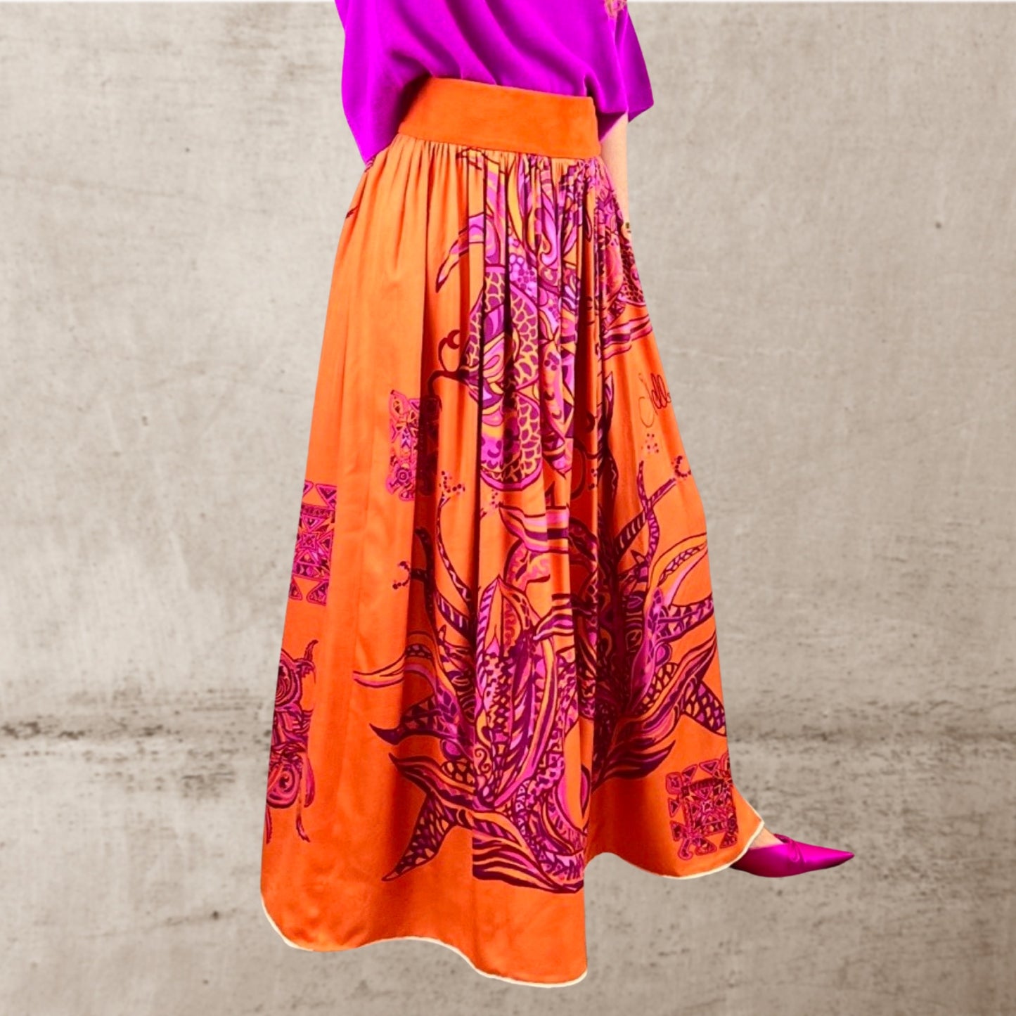 Maxi skirt - Very Peri JUNGLE LOVE - maxi silk skirt