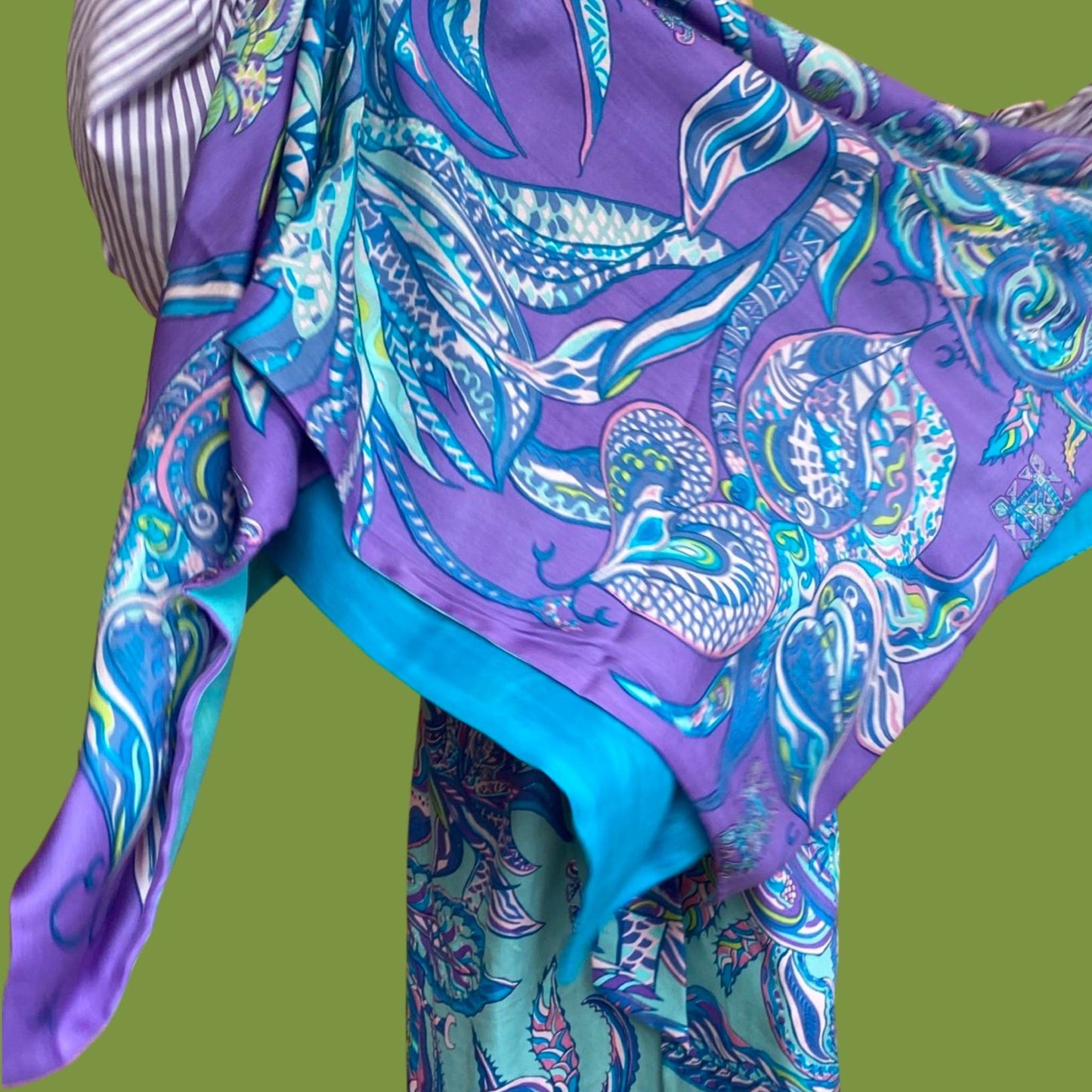 Schal BONDED IN GARDEN EDEN, Kaschmir & Seide Doubleface, purple, LIMITED #2