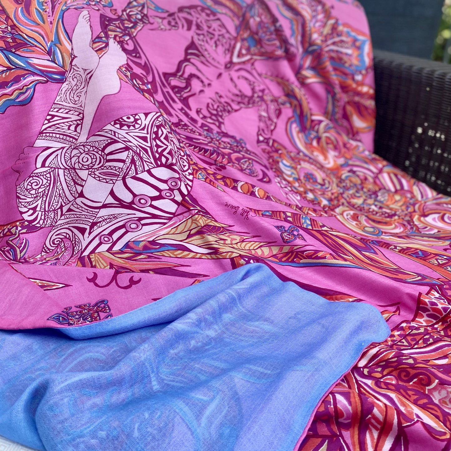“BONDED IN GARDEN EDEN “- LIMITED EDITION #2 of 2 pieces - cashmere & silk, double face
