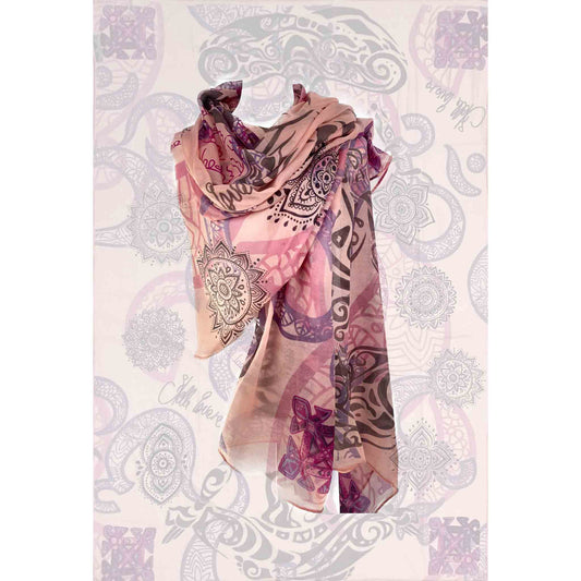 200 x 140 cm, 100 % Baby-Kaschmir, Handmade, mit Bio-Farben bedruckt, die Kanten sind handrolliert, Limited Edition 5 Stück