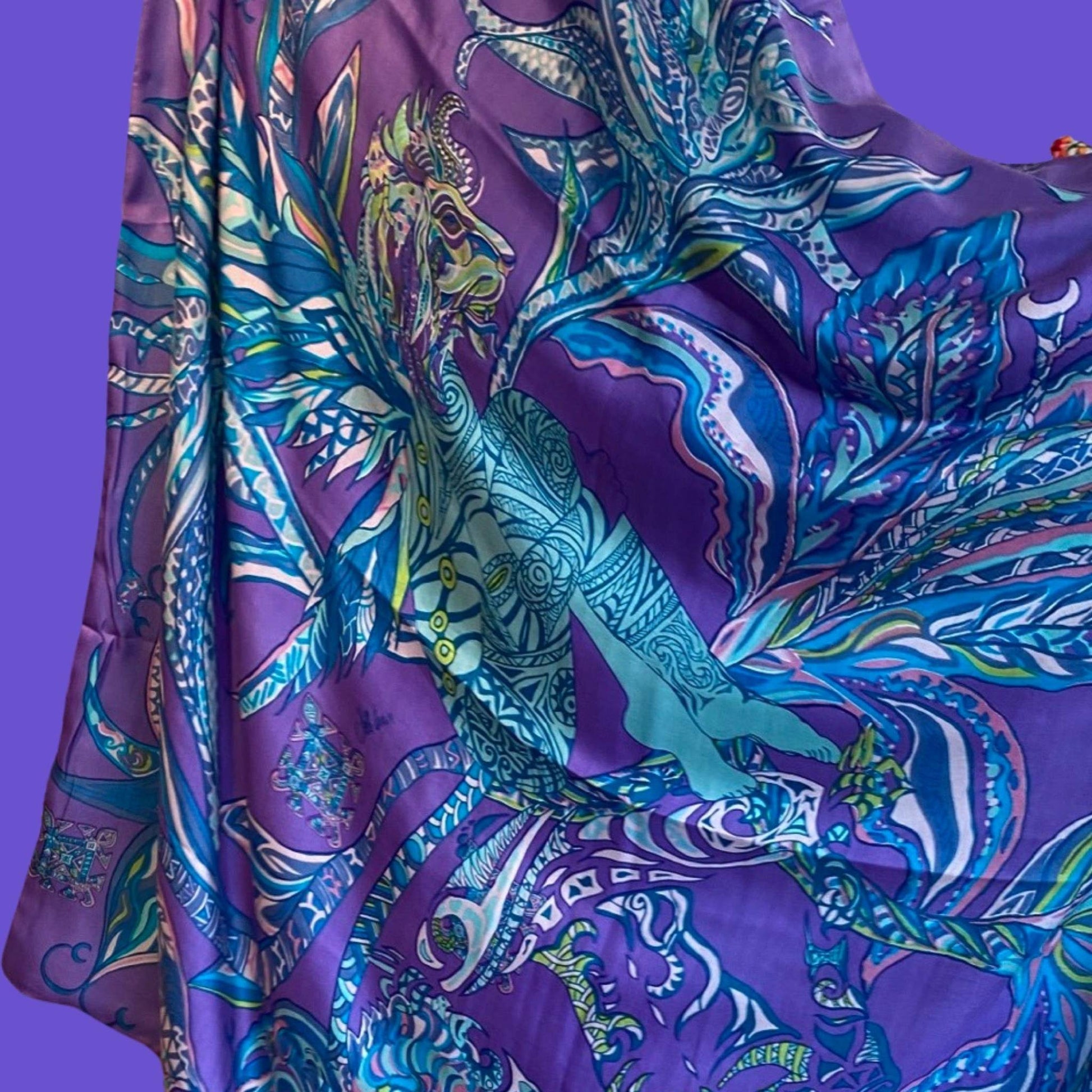 Schal BONDED IN GARDEN EDEN, Kaschmir & Seide Doubleface, purple, LIMITED #2