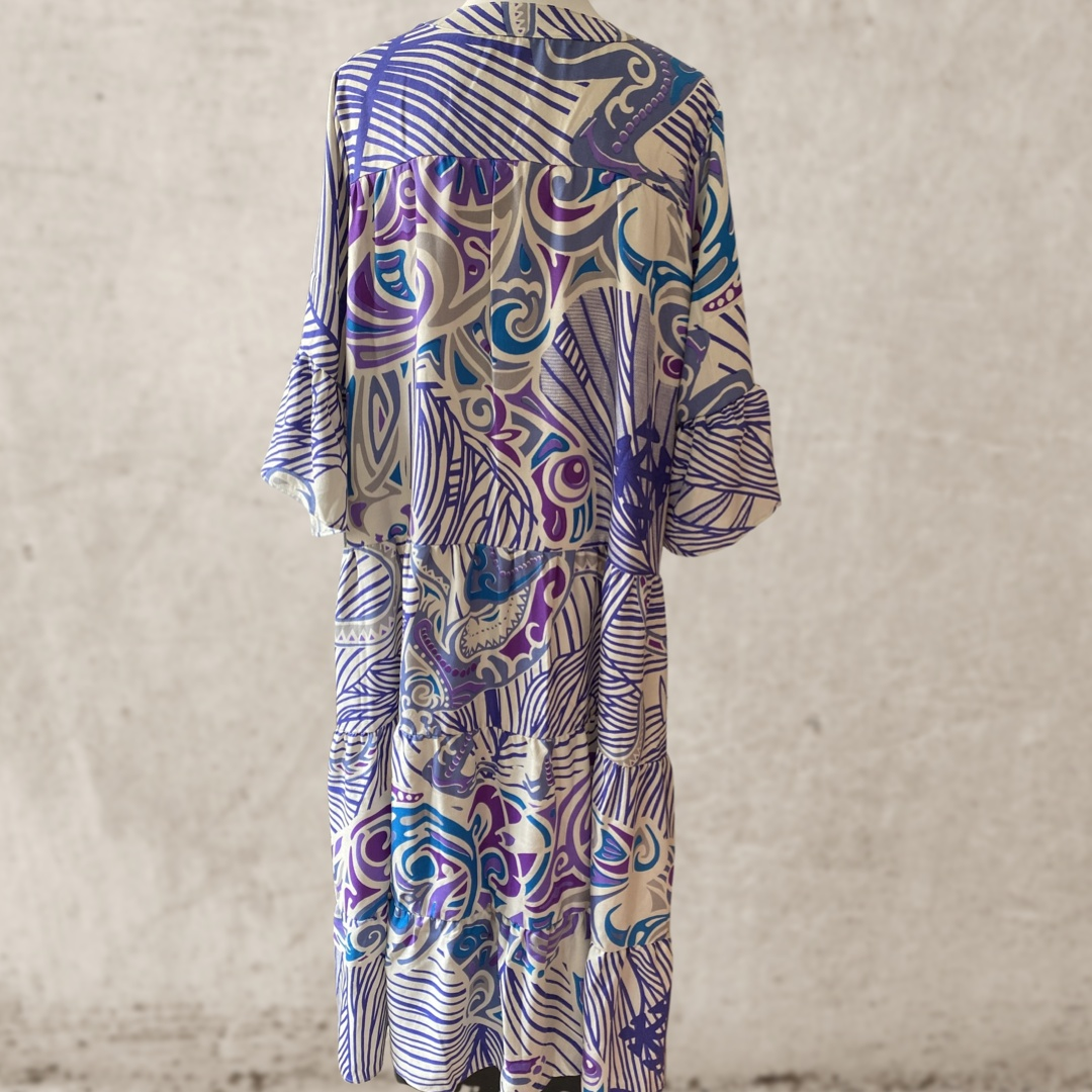 Maxi Kleid - Unikat - Seide - handgewoben - very peri