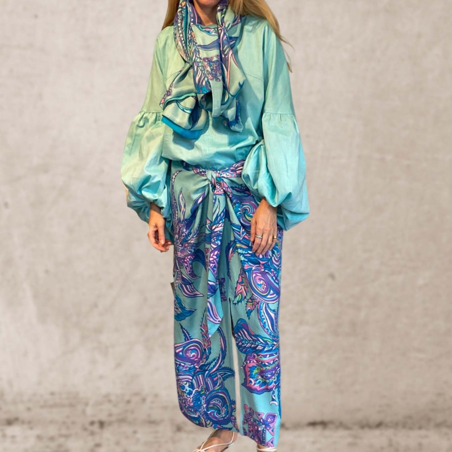 Schal BONDED IN GARDEN EDEN, Kaschmir & Seide Doubleface, purple, LIMITED #2