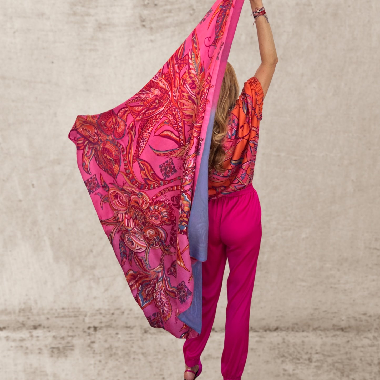 “BONDED IN GARDEN EDEN “- LIMITED EDITION #2 of 2 pieces - cashmere & silk, double face
