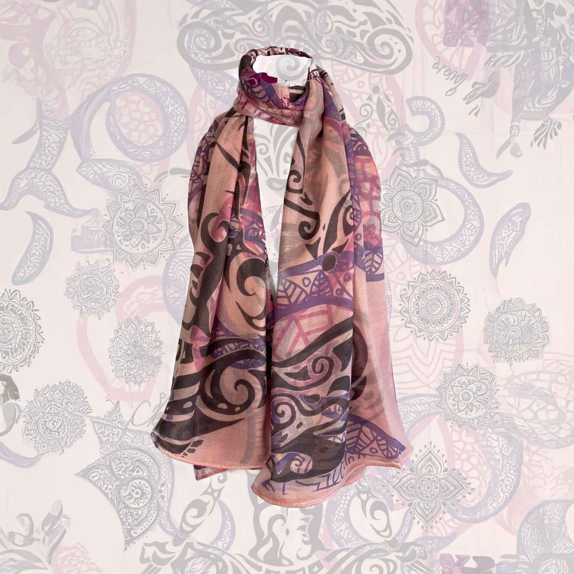 200 x 140 cm, 100 % Baby-Kaschmir, Handmade, mit Bio-Farben bedruckt, die Kanten sind handrolliert, Limited Edition 5 Stück