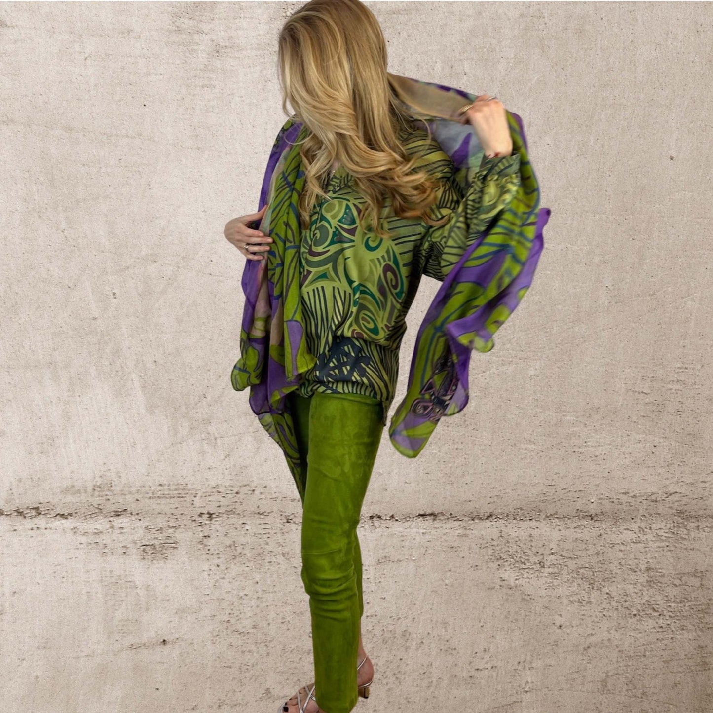 Lederhose - Leggings aus Stretch-Lammleder, in greenery, Maßkonfektion