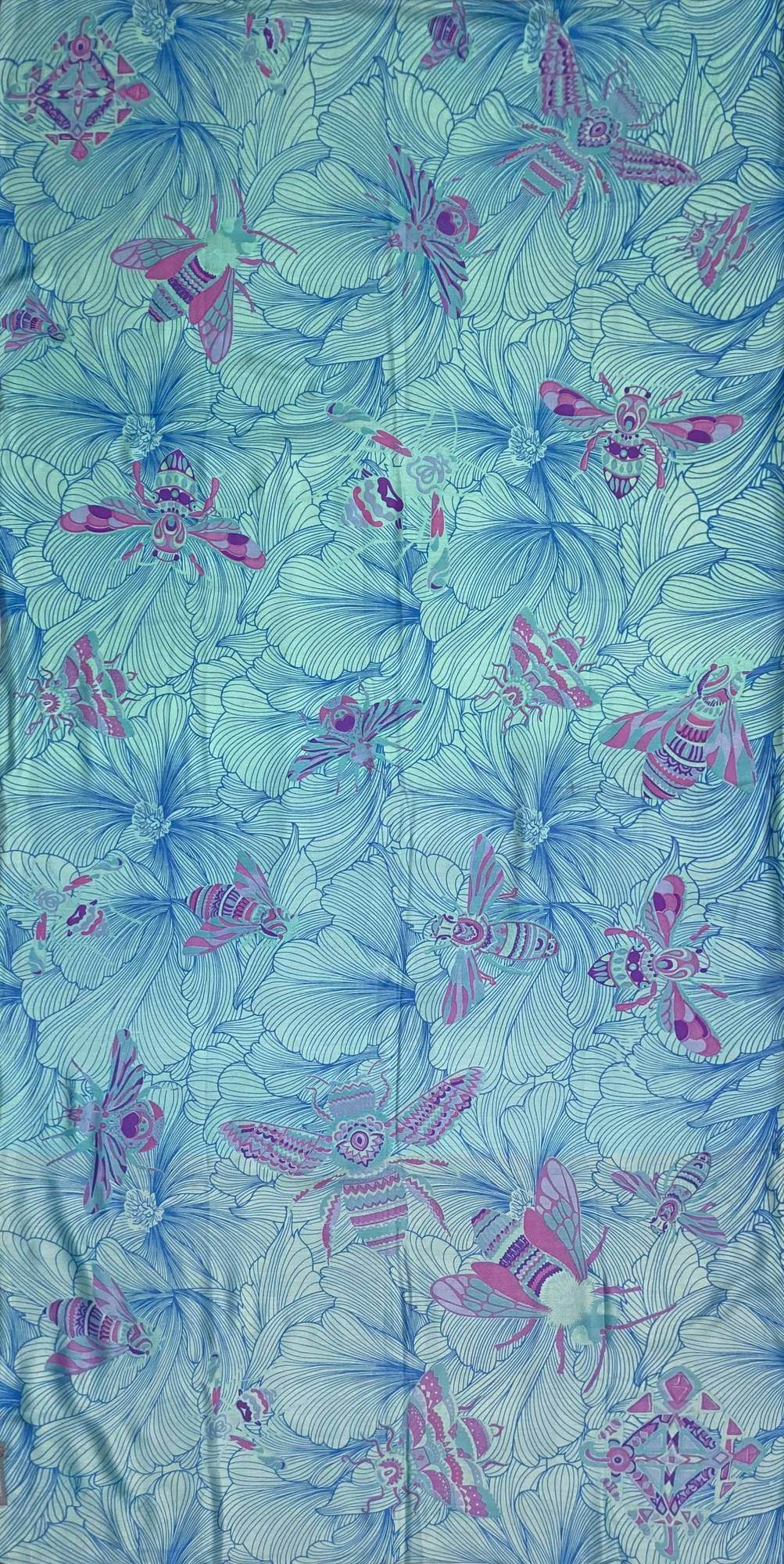 Schal JUST BEES, Kaschmir und Seide, double face, 100x200, Türkis-Azur