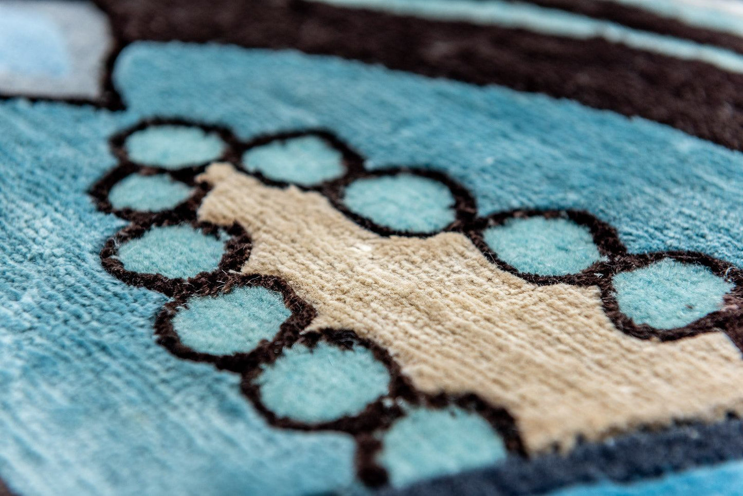 HAPPY FISH 1 - Unique carpet - Unique Designer Rug 260 cm - Knotting time approx. 270 days