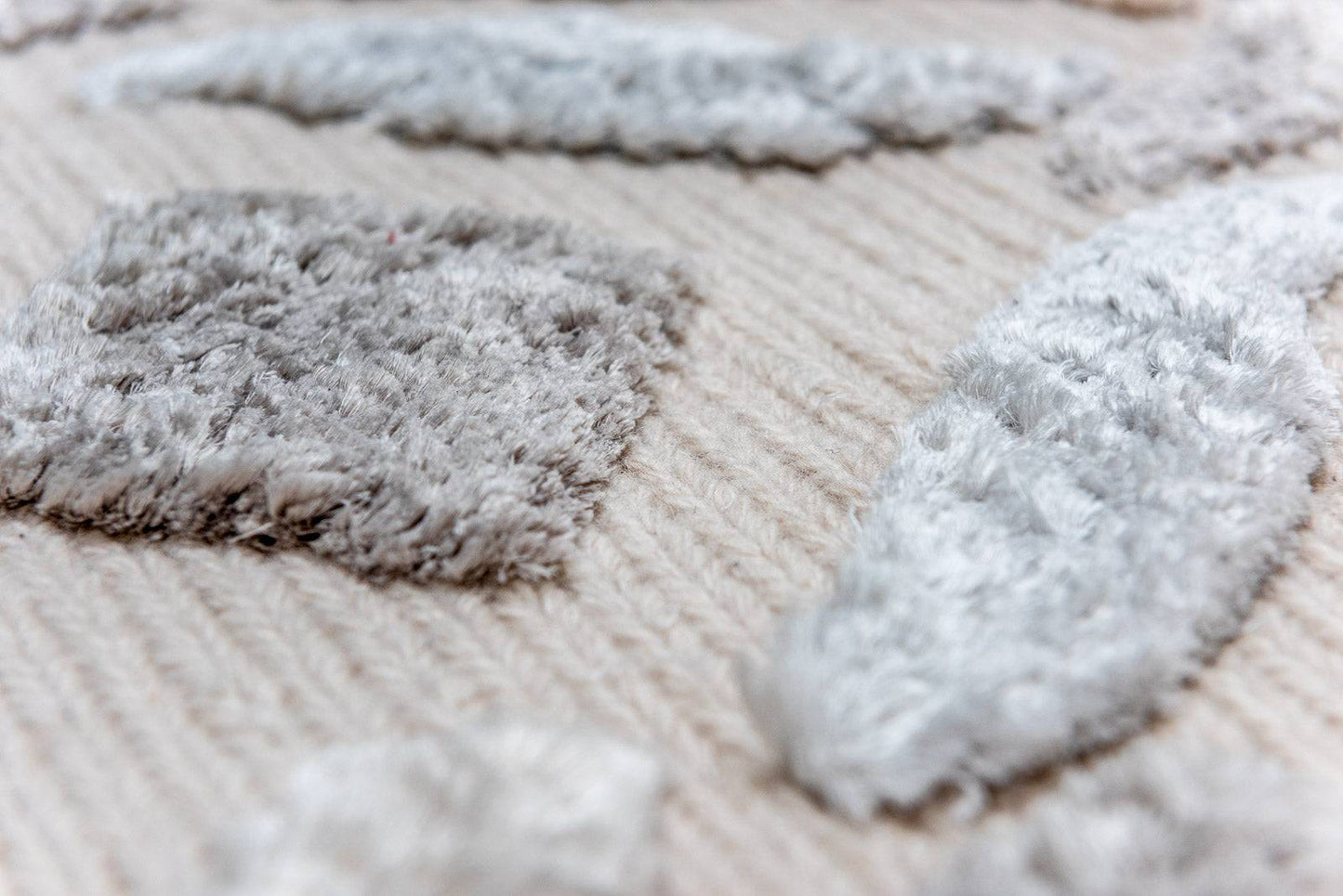 SNOW TIGER - Art Rug - Unique - Designer Rug - Hand-knotted in Nepal - 260 x 260 - off white and taupe Tibetan wool & silk