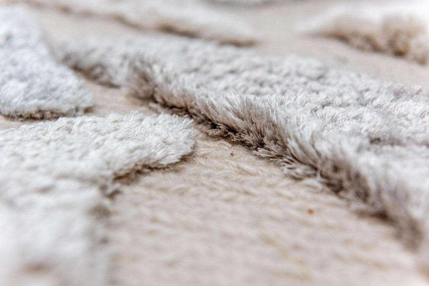 SNOW TIGER - Art Rug - Unique - Designer Rug - Hand-knotted in Nepal - 260 x 260 - off white and taupe Tibetan wool & silk