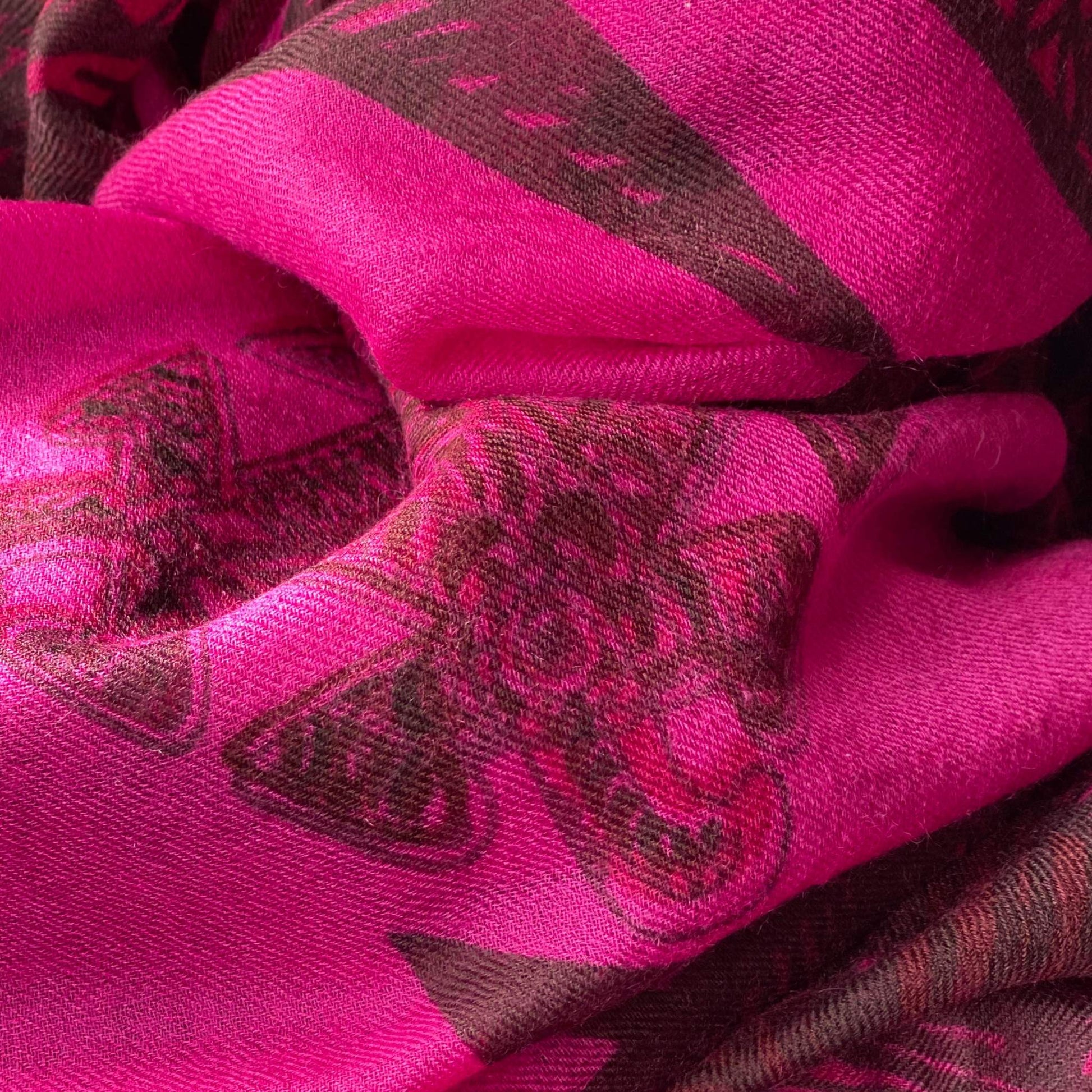 Sommerschal XL, SOUL LEAVES, 100 % Kaschmir, Pink, Limitiert auf 5 St.