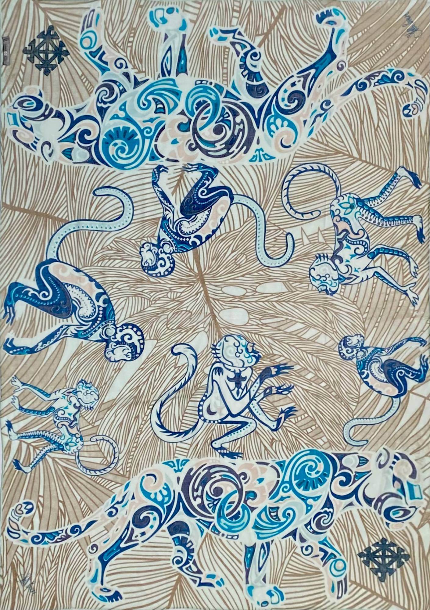 Kaschmir XL Schal „JUNGLE“ Limited Edition