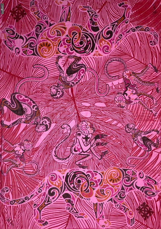 Cashmere XL scarf “BERRY JUNGLE” LIMITED EDITION