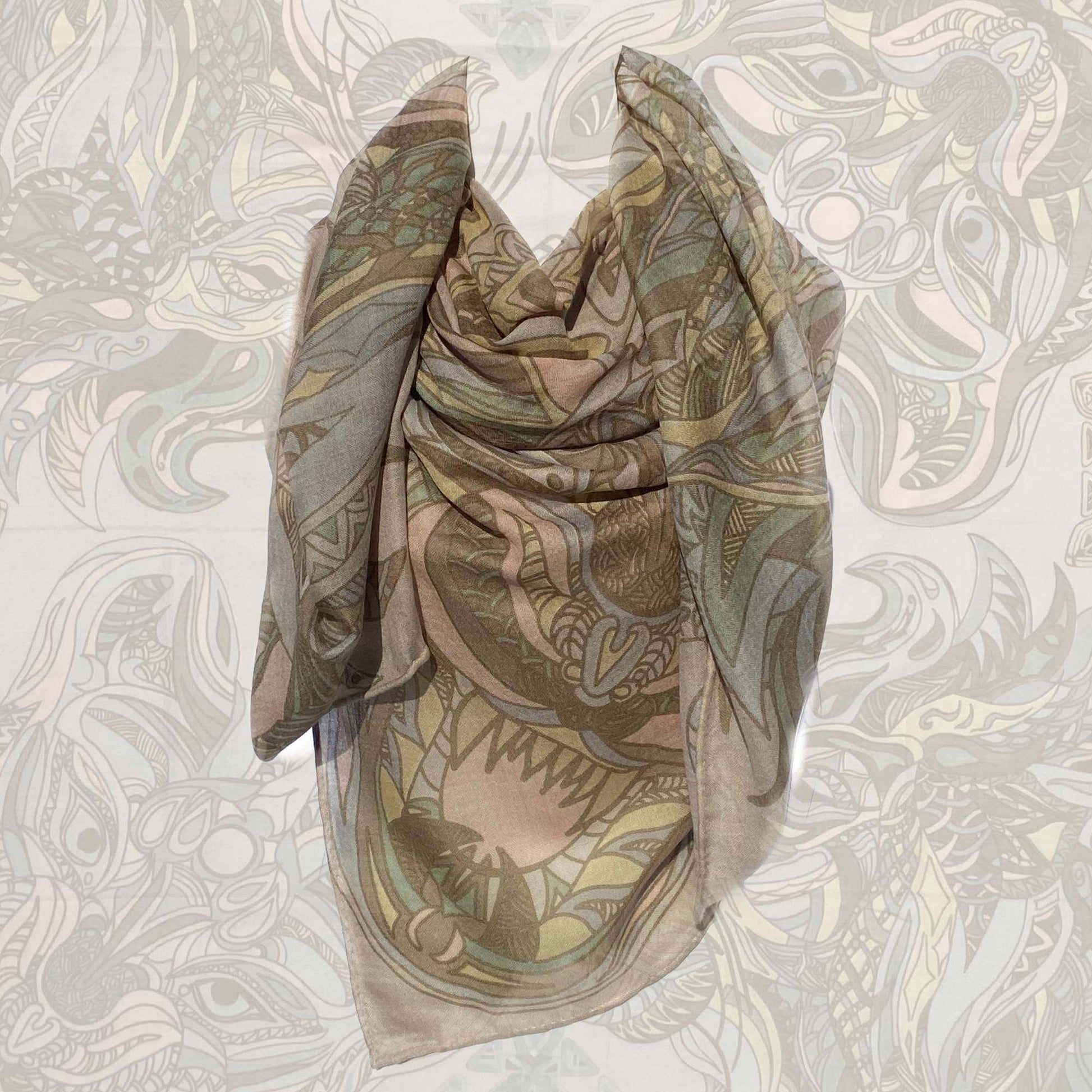 Cashmere CaréeTuch WILD LIFE Kaschmir, beige & rosa & taupe, limitiert 4/5