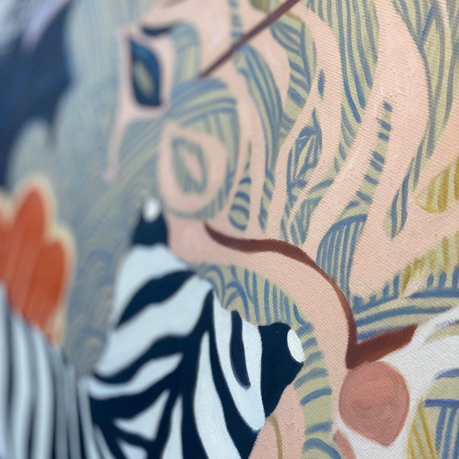 Art WILD FAMILY BONDS Acrylic Painting auf Leinwand 100x100 cm, Unikat