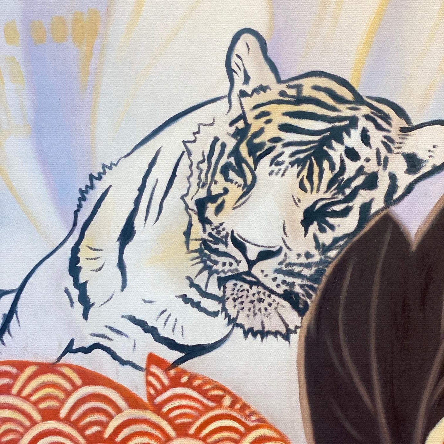 Art WILD FAMILY BONDS Acrylic Painting auf Leinwand 100x100 cm, Unikat