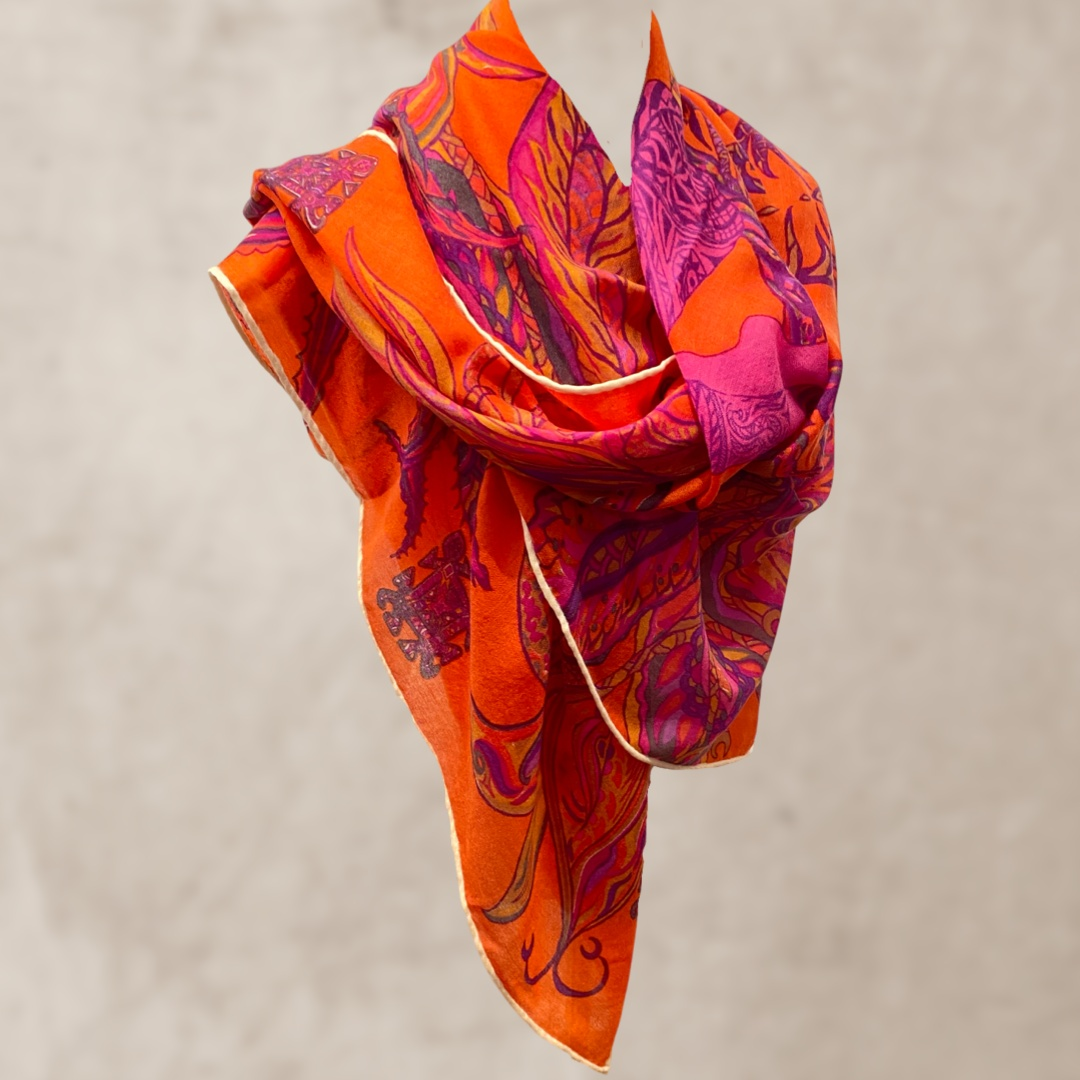 Tuch BONDED IN GARDEN EDEN Doubleface Kaschmir & Seide LIMITED EDITION