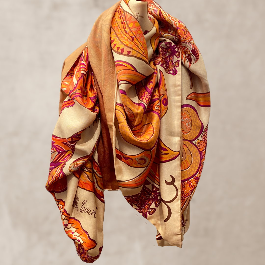 “BONDED IN GARDEN EDEN “ - LIMITED EDITION #3 von 5 Stück -  Kaschmir & Seide, Doubleface