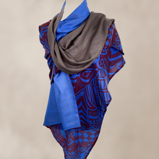 “LAST SAMURAI” doubleface limited edition cashmere scarf