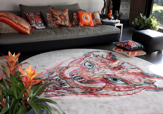 COUGAR - Unique Designer Rug 260 cm - carpet hand-knotted knotting time about 270 days