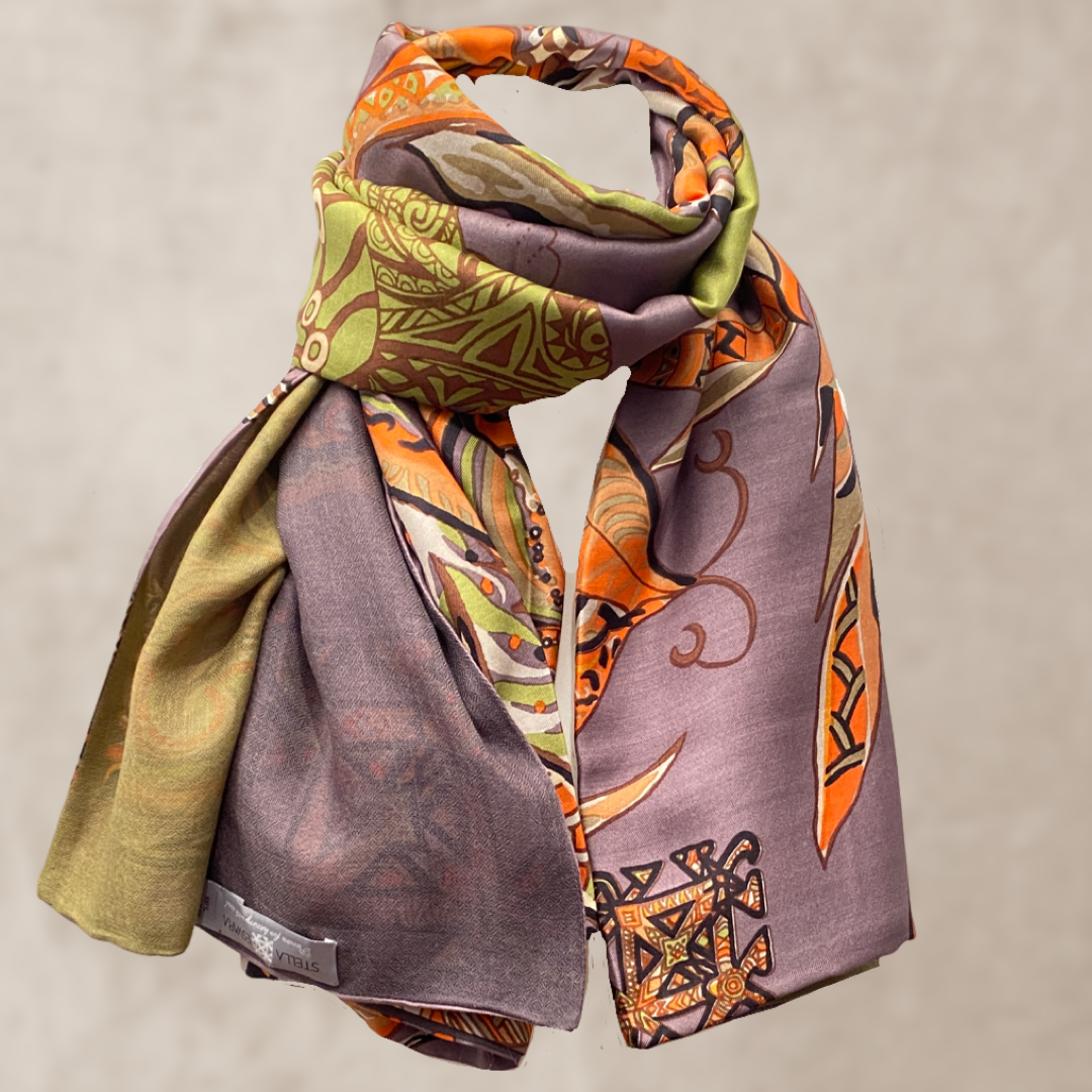 “BONDED IN GARDEN EDEN “ - LIMITED EDITION #2 von 4 Stück -  Kaschmir & Seide, Doubleface - greenery