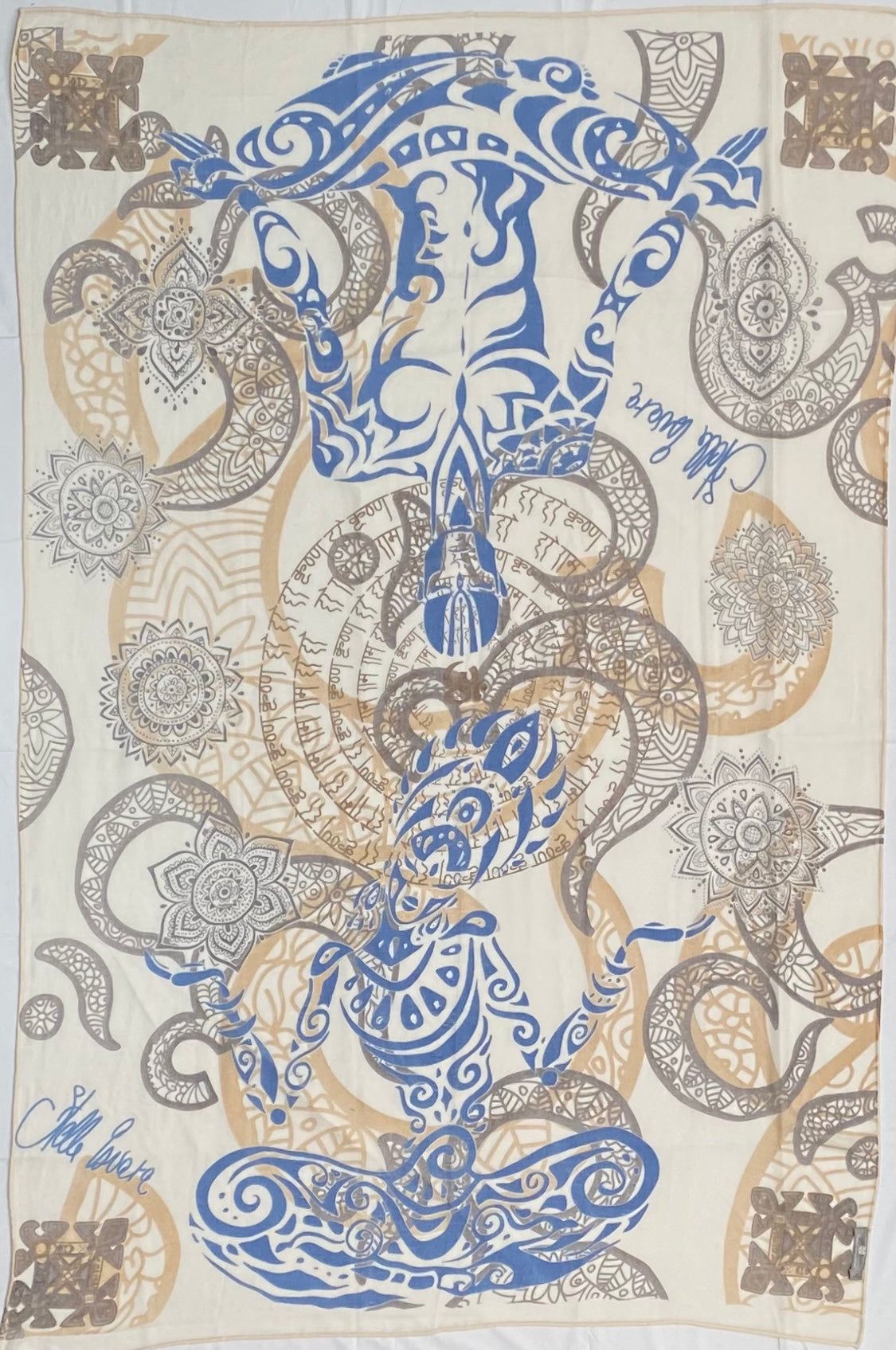 Schal YOGA LOVE, 100% Kaschmir, 100 x 200 cm, limitiert 5