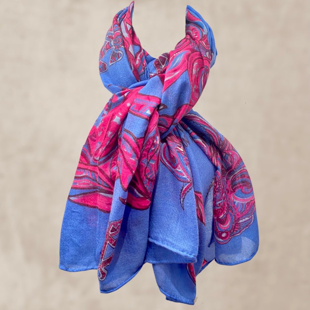 Schal SOUL FLOWERS, 100%  Changra Baby Kaschmir. 220x120, Limitiert #8