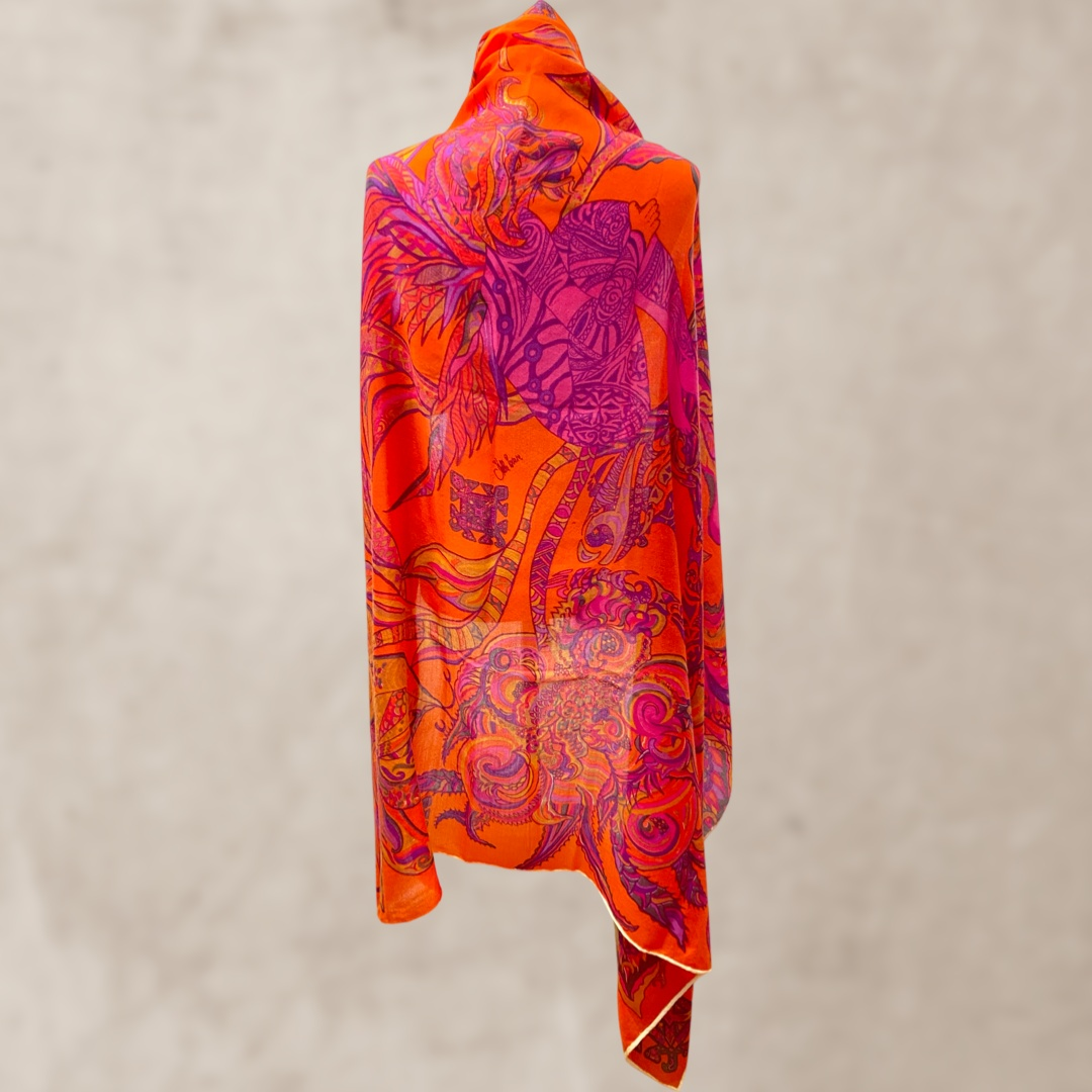 Tuch BONDED IN GARDEN EDEN Doubleface Kaschmir & Seide LIMITED EDITION