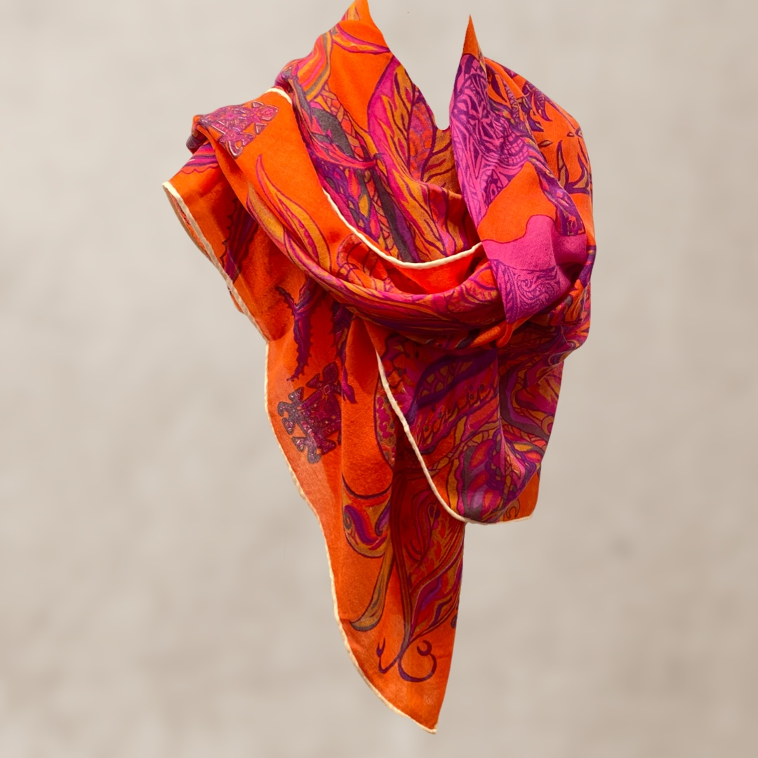 Tuch BONDED IN GARDEN EDEN Doubleface Kaschmir & Seide LIMITED EDITION