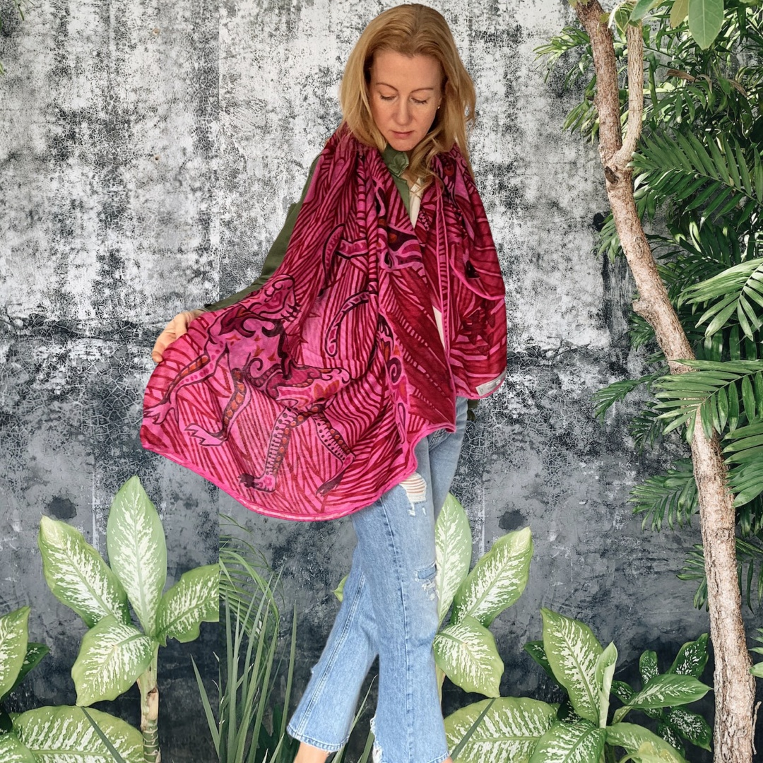 Kaschmir XL Schal „BERRY JUNGLE“ LIMITED EDITION