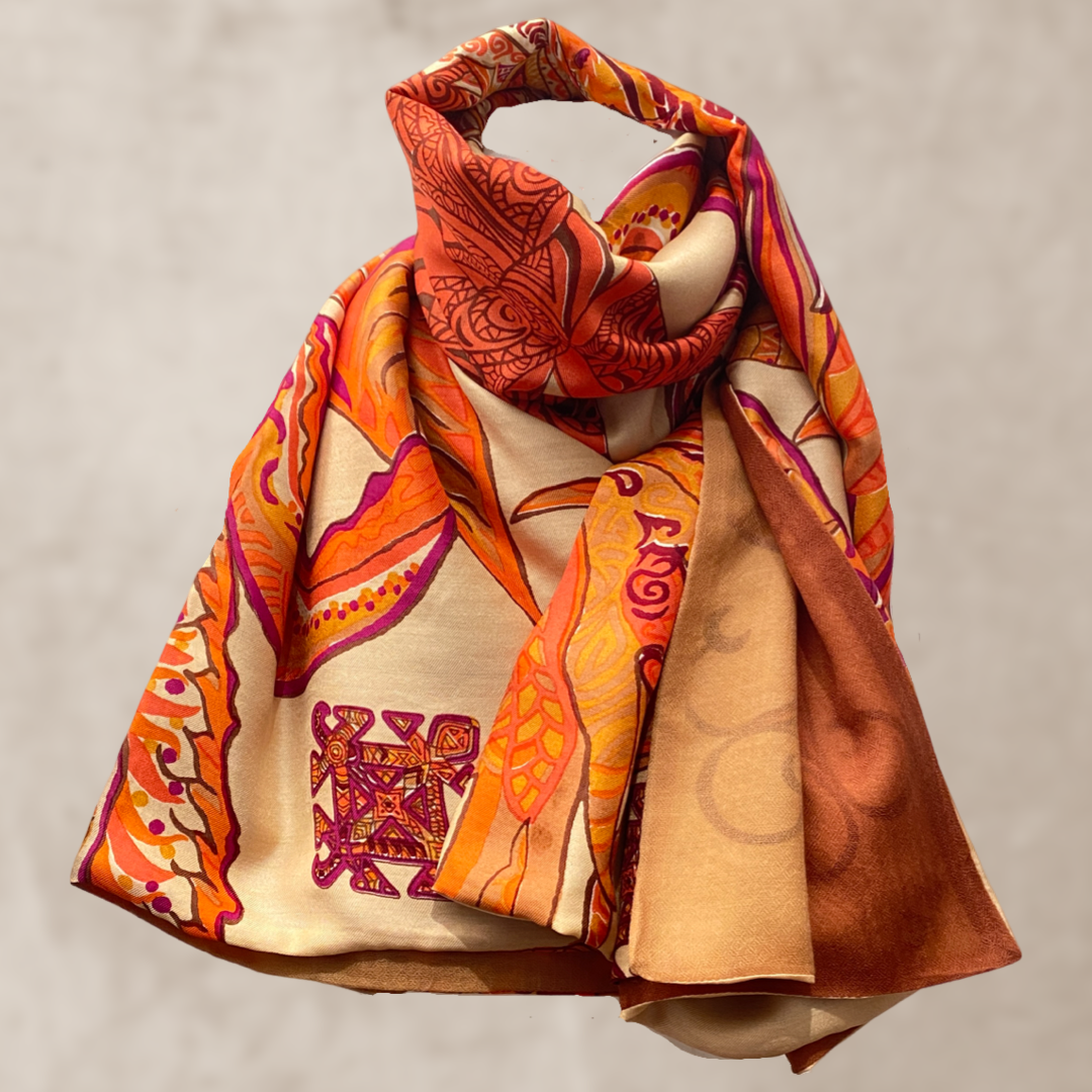 “BONDED IN GARDEN EDEN “ - LIMITED EDITION #3 von 5 Stück -  Kaschmir & Seide, Doubleface