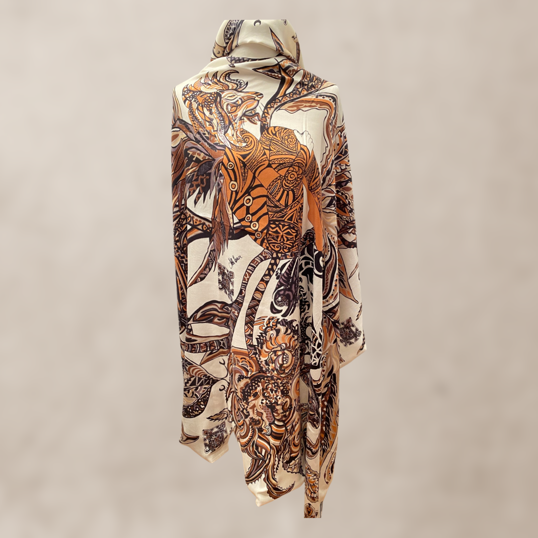 “BONDED IN GARDEN EDEN “ - LIMITED EDITION #3 von 3 Stück -  Kaschmir & Seide, Doubleface