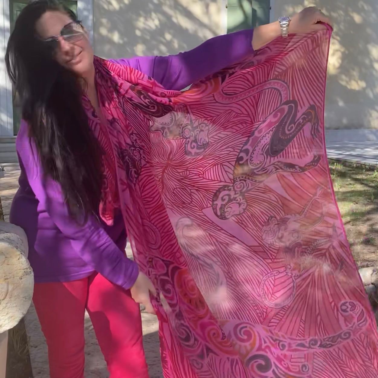 Kaschmir XL Schal „BERRY JUNGLE“ LIMITED EDITION