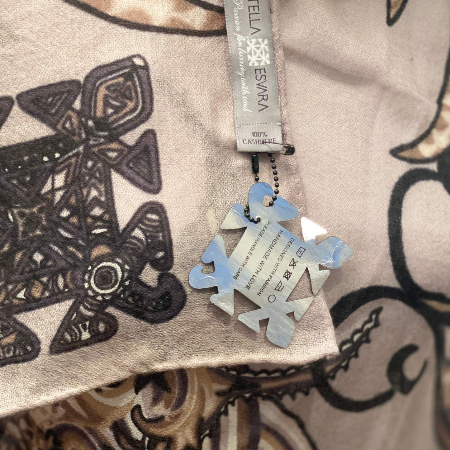 Schal SOUL FLOWERS Changra Kaschmir, beige & taupe, Limitiert auf 5 St