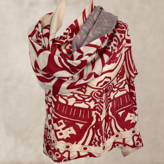 Kaschmir Schal XL, LAST SAMURAI, doubleface, 100x200cm limited edition